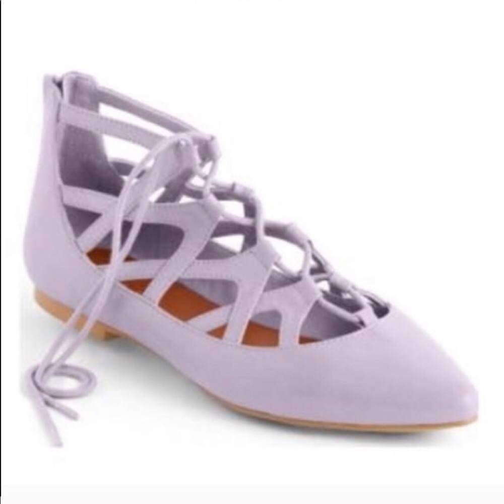 Purple Lace-Up Flats